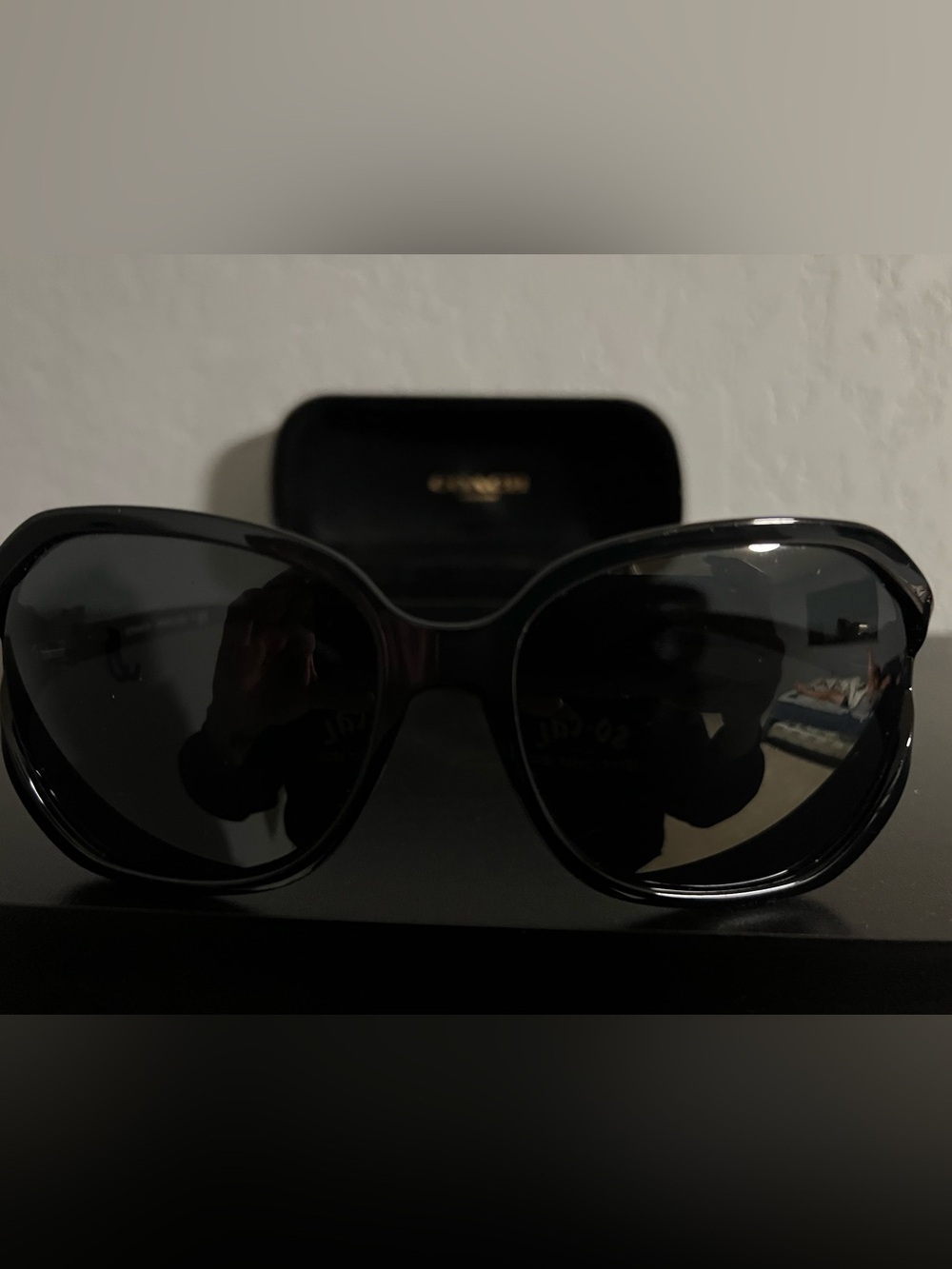 Coach Black Oversized Round Sunglasses